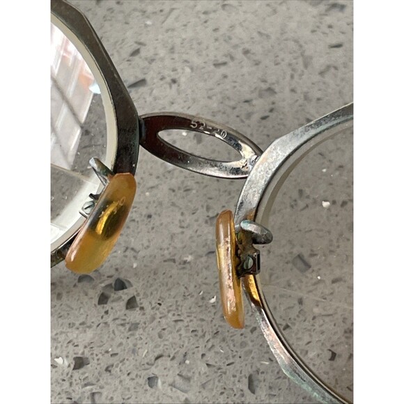 Vintage First Lady Japan Eyeglasses Frames ONLY 5 1/4 Full Rim 52-20 oval metal main image 9